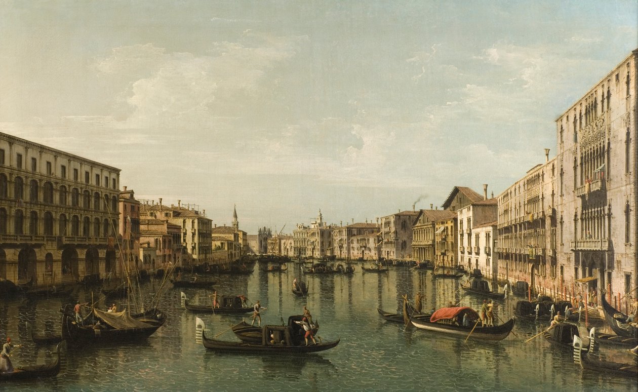 Kilátás a Canal Grandére a Palazzi Foscarival és Moro Linnel alkotó: Bernardo Bellotto