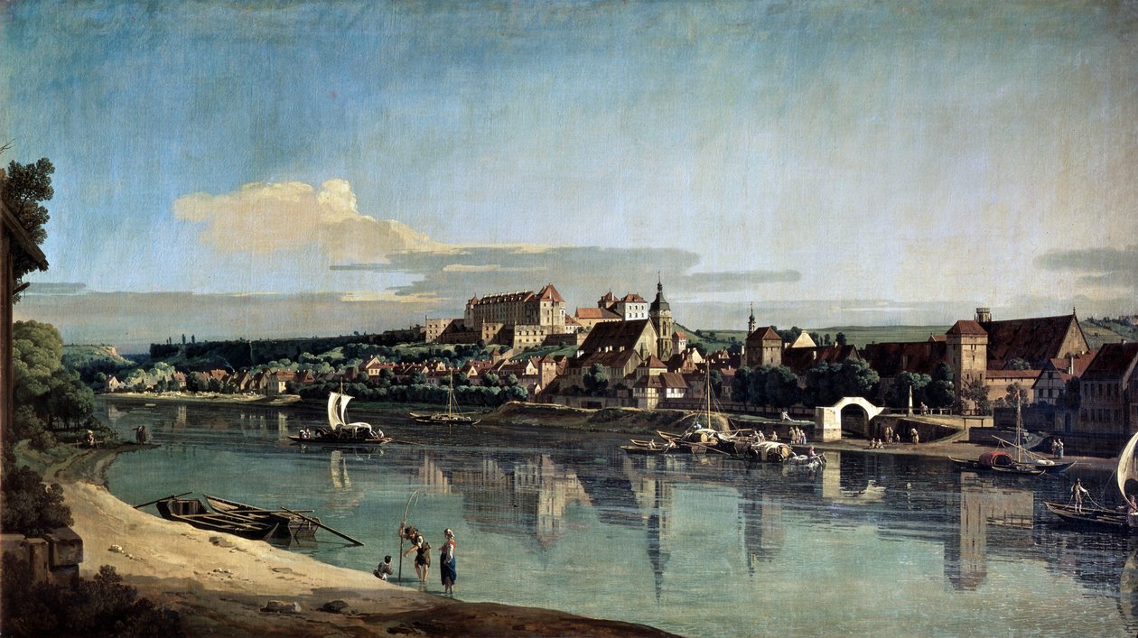 Pirna látképe az Elba jobb partjáról, c1753 alkotó: Bernardo Bellotto