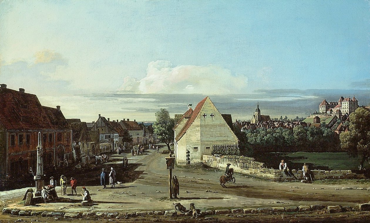 Pirna látképe a Sonnenstein erőddel alkotó: Bernardo Bellotto