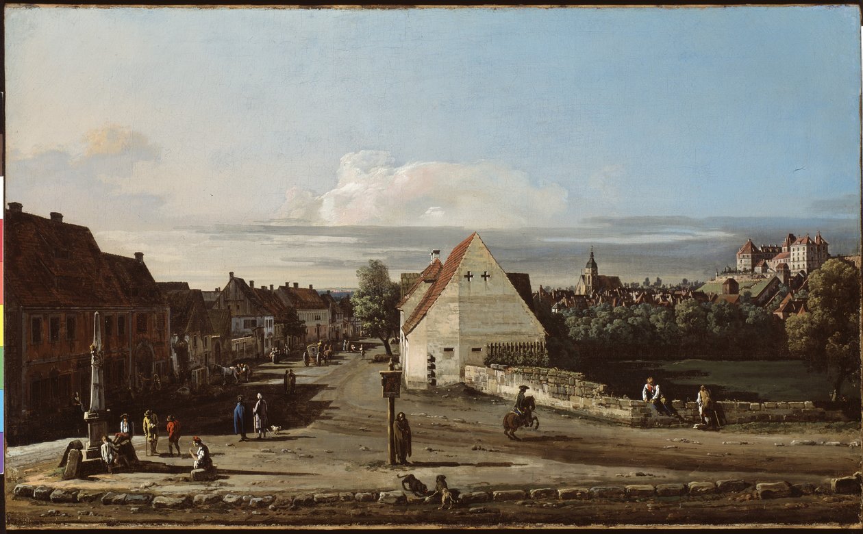 Pirna látképe a Sonnenstein-erőddel, 1755-65 alkotó: Bernardo Bellotto