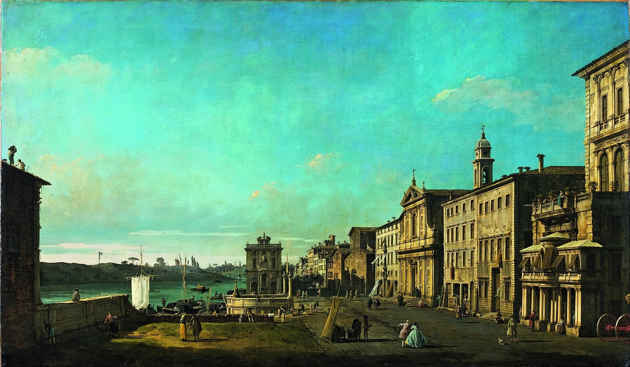 Kilátás a római Via di Ripetta -ra alkotó: Bernardo Bellotto