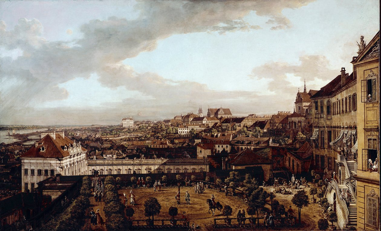 Kilátás Varsóra, a királyi villától keletre lévő loggiától Krakkó felé (olaj, vászon alkotó: Bernardo Bellotto