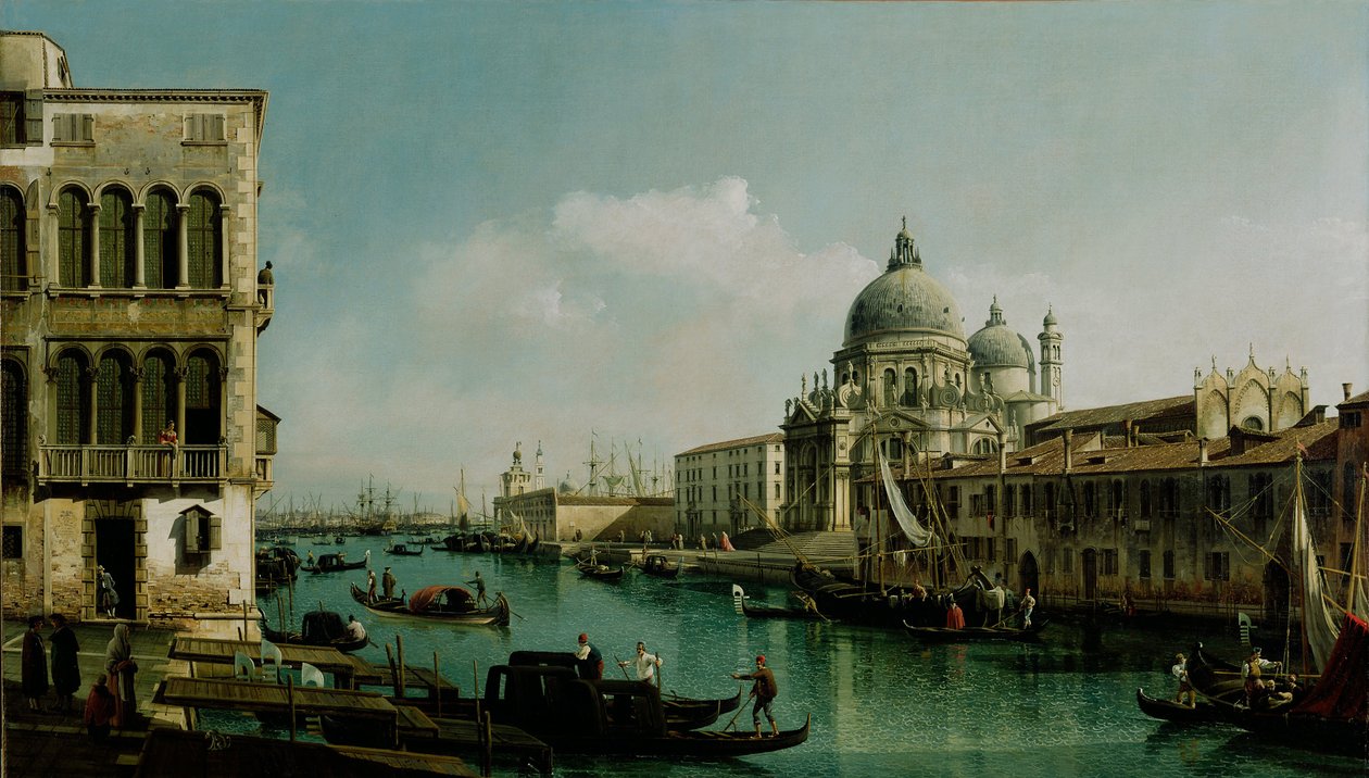 Kilátás a Grand Canalra és a Punta della Doganára, 1743 körül alkotó: Bernardo Bellotto