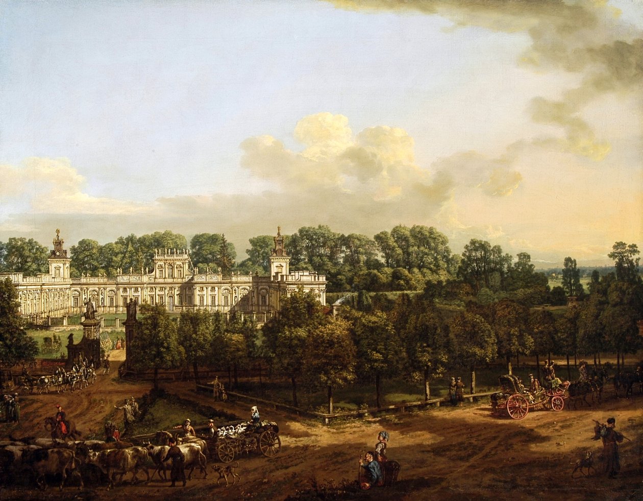 A Wilanówi palota a bejárat felől nézve. alkotó: Bernardo Bellotto