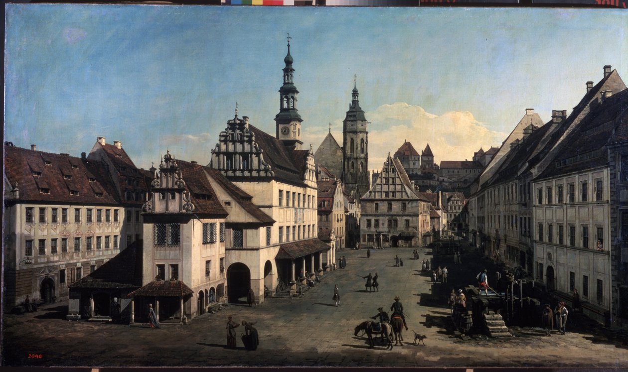 ""Pirne piactere, Németország"" (The Market Place in Pirna) Bernardo Bellotto (1720-1780) festménye 1752-1755 Moszkva, Puskin Múzeum alkotó: Bernardo Bellotto