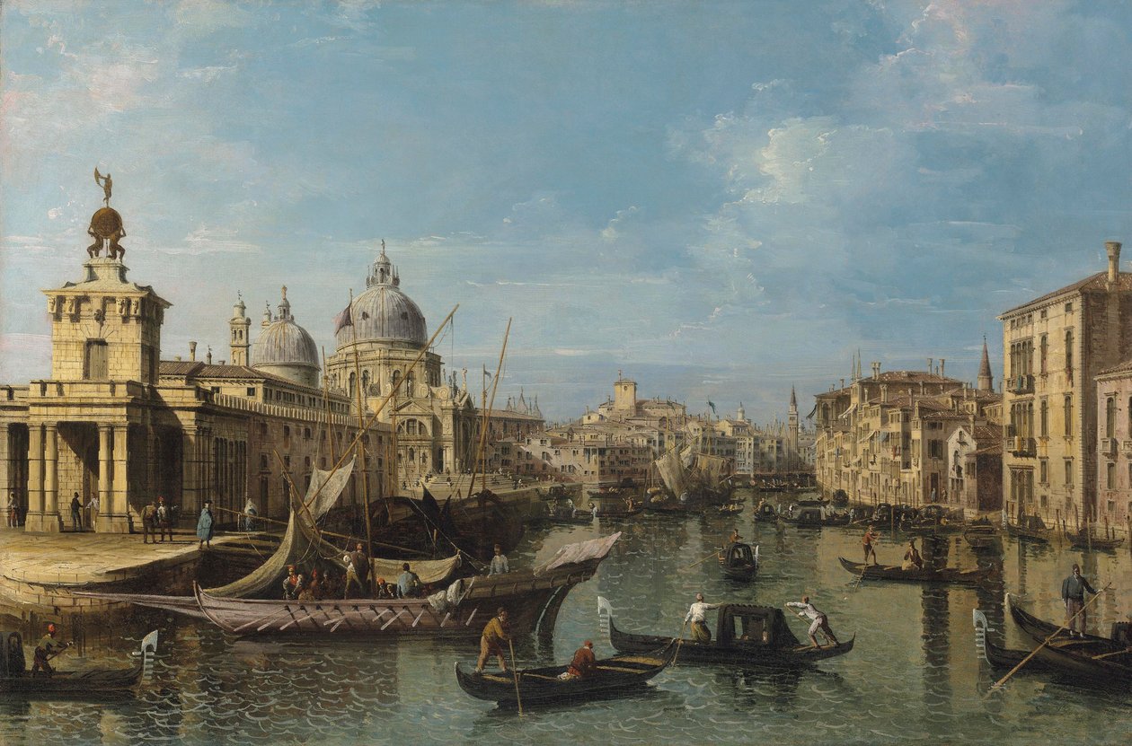 Velence: A Canal Grande bejárata, 1720-80 körül (olaj és vászon) alkotó: Bernardo Belotto Canaletto