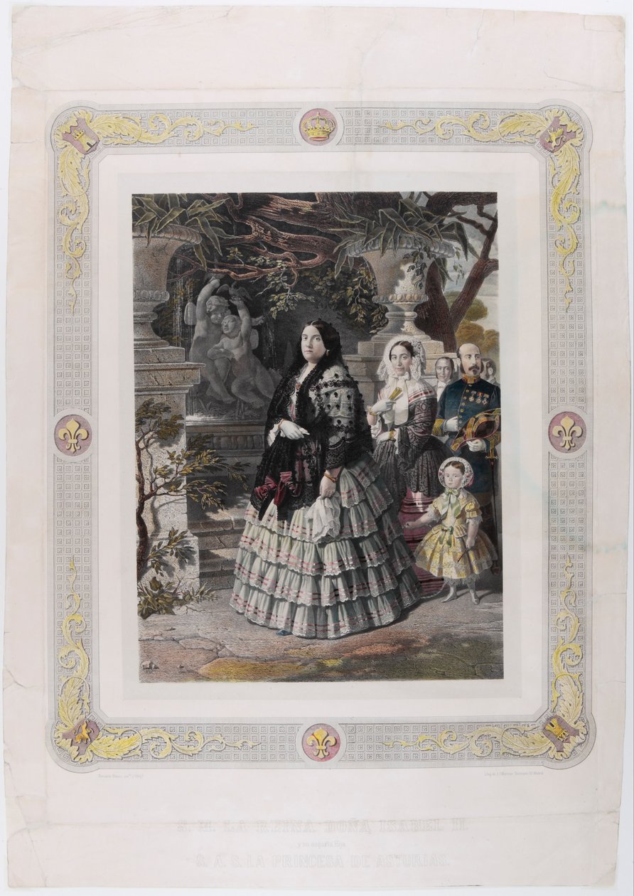 ŐFELSÉGE IZABEL KIRÁLYNÉ II. és a nagylelkű lánya LEGNYEGEMBEN FELSŐSÉGE AS HERCEGNŐJE alkotó: Bernardo Blanco y Pérez
