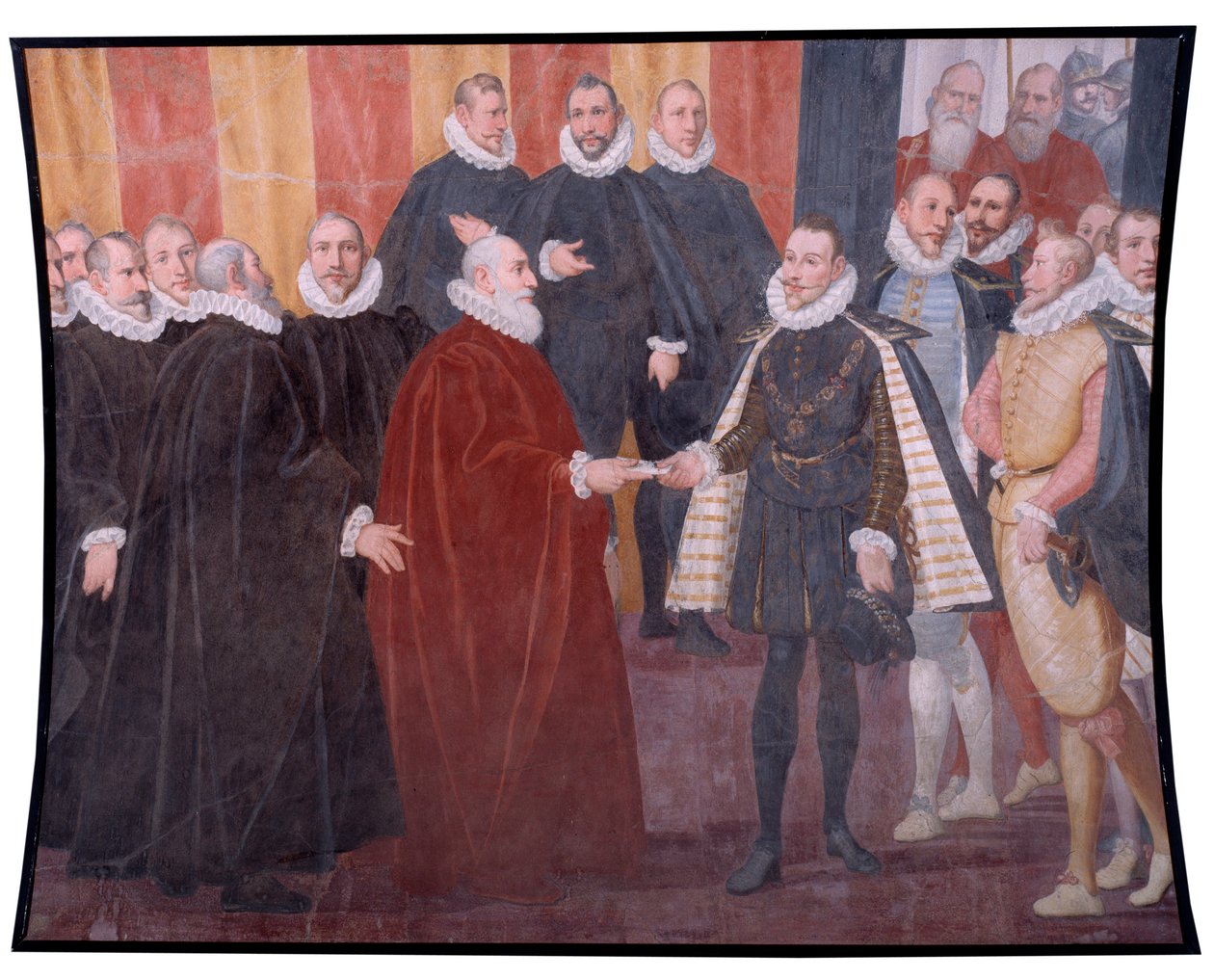 Giacomo Durazzo Grimaldi genoz dózse és Osztrák János találkozása (Fresco alkotó: Bernardo Castello
