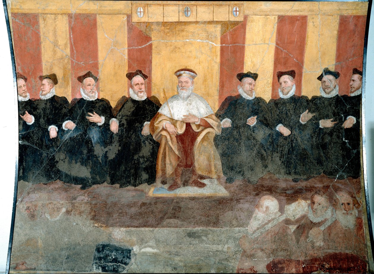 Giacomo Durazzo Grimaldi (körülbelül 1503-1579) a gének dózse körülveszi Bernardo Castello (1557-1629) szenátorok freskóját, a 16. századi géneket, a Museo di Sant 