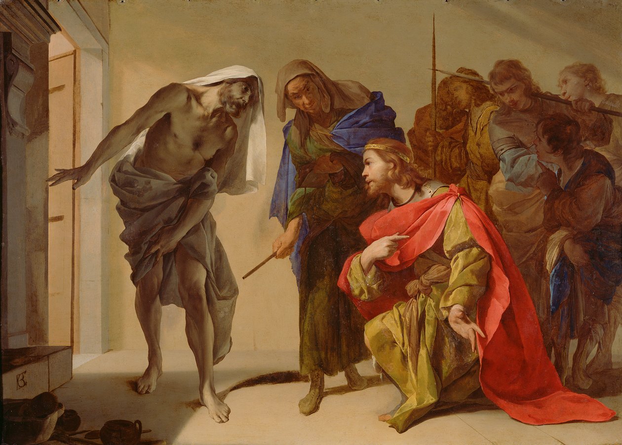 Saul által megidézett Samuel árnyéka, 1655 körül (olaj, réz) alkotó: Bernardo Cavallino