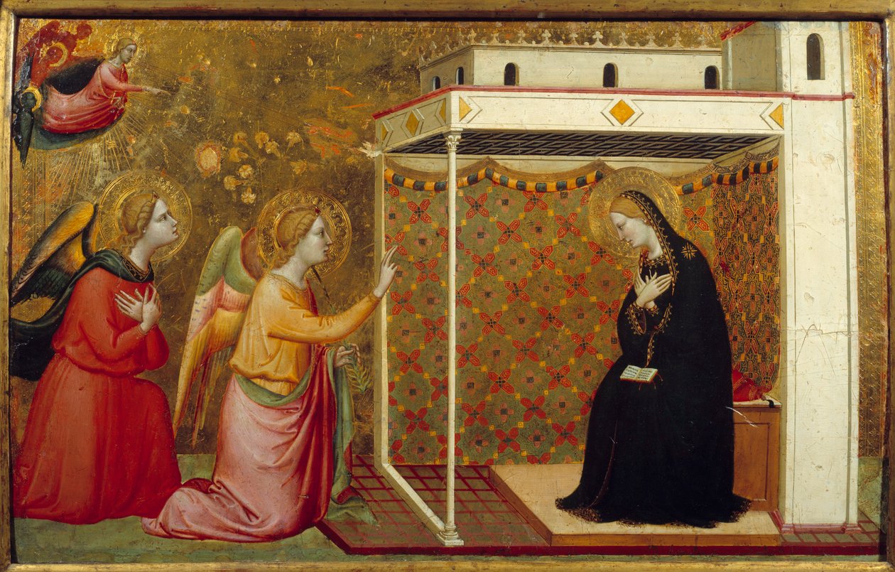 Angyali Üdvözlet. Bernardo Daddi festménye (? - 1355) Ec. Ital. alkotó: Bernardo Daddi
