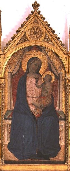 Madonna és gyermek (tempera a panelen) alkotó: Bernardo Daddi