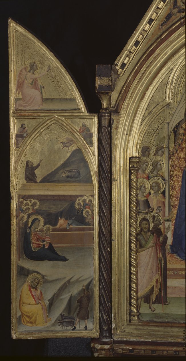 Születés (bal oldali panel) (végre) alkotó: Bernardo Daddi