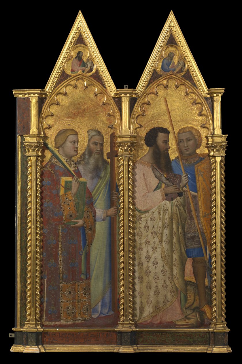 Szent Bertalan és György (bal oldali panel) (végből) alkotó: Bernardo Daddi