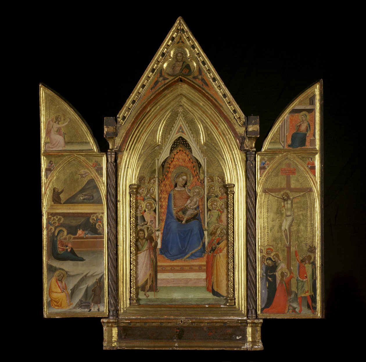 A Szűz és a Szentekkel trónoló gyermek (középpanel) (recto) alkotó: Bernardo Daddi