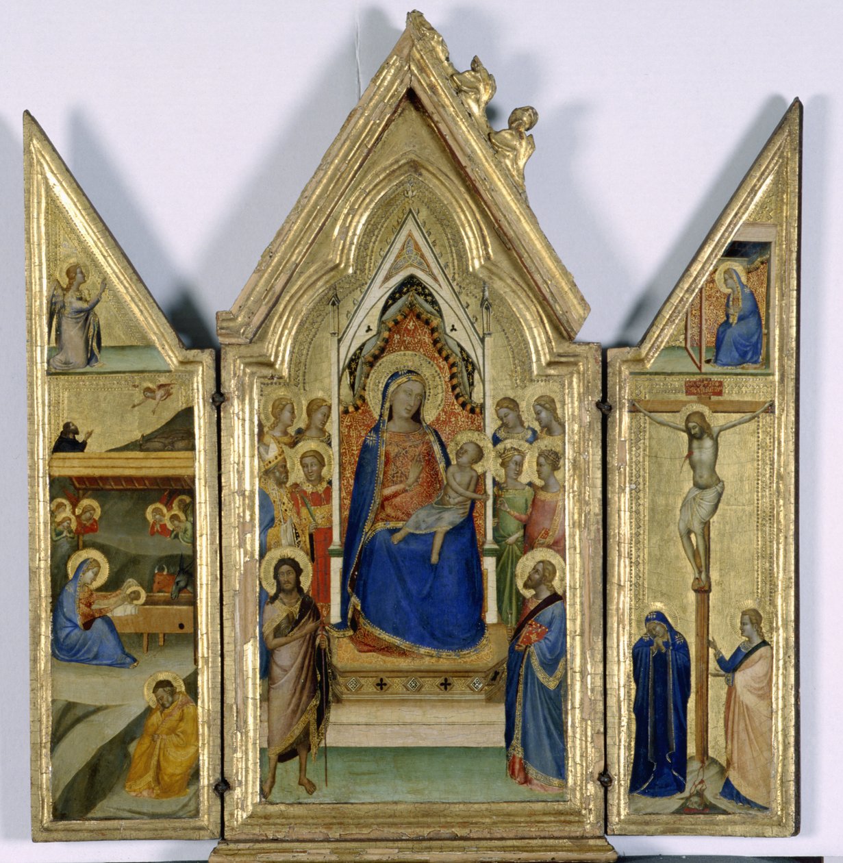 Triptichon Madonnával és gyermekével; alkotó: Bernardo Daddi