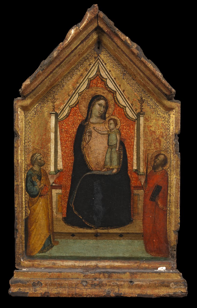 Szűz és gyermek Szent Péterrel és Szent Pállal, 1340 körül alkotó: Bernardo Daddi