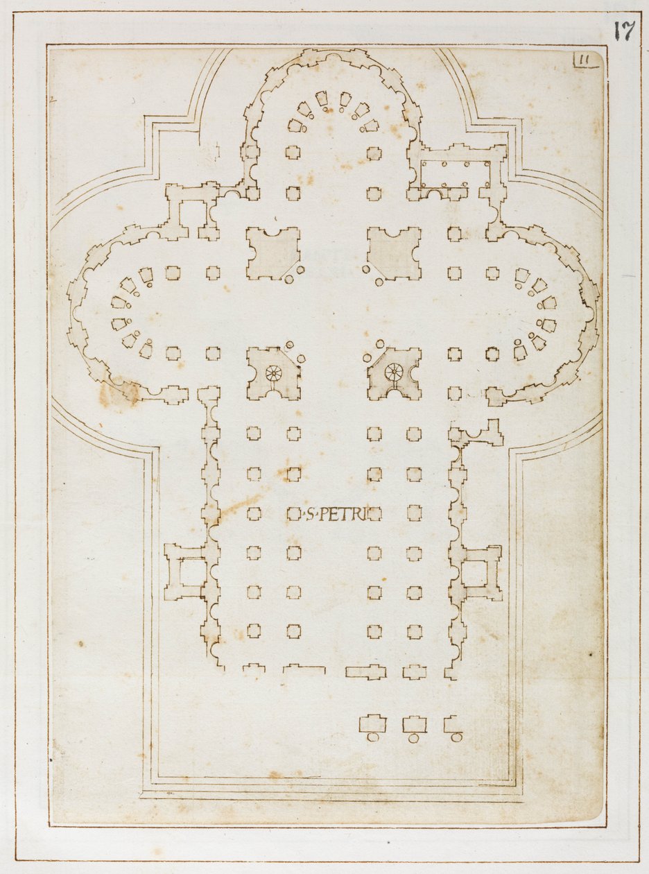 Szent Péter terve, Codex Coner, 1513-15 (tinta papíron) alkotó: Bernardo Della Volpaia Bernardo Della Volpaia