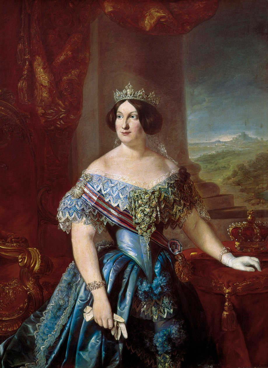 II. Spanyol Izabella (Isabella de Bourbon) portréja (1830-1904). Bernardo LOPEZ PIQUER festménye alkotó: Bernardo Lopez y Piquer