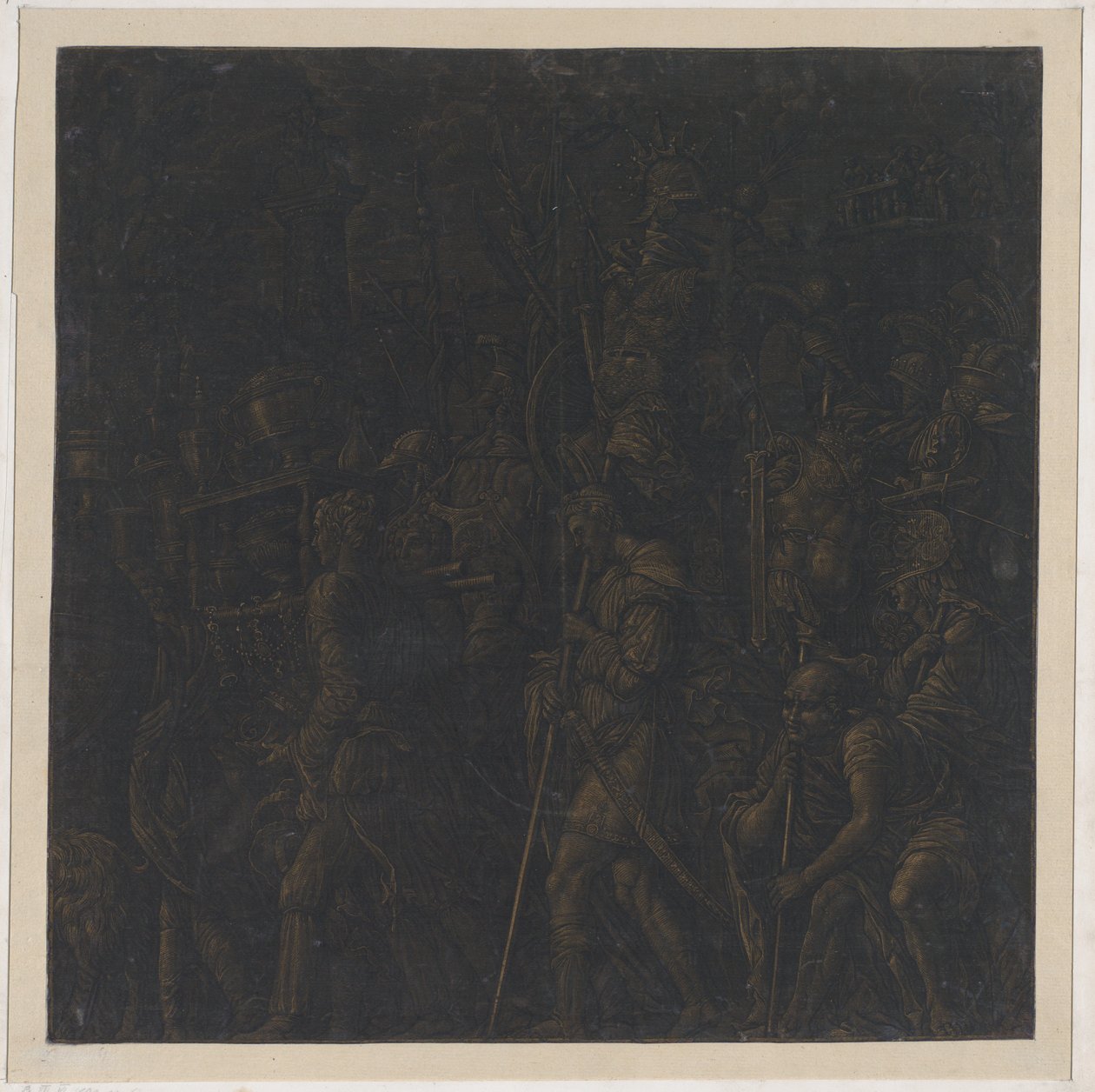 8. lap a Caesar diadalaiból, Mantegna után, 1599. alkotó: Bernardo Malpizzi