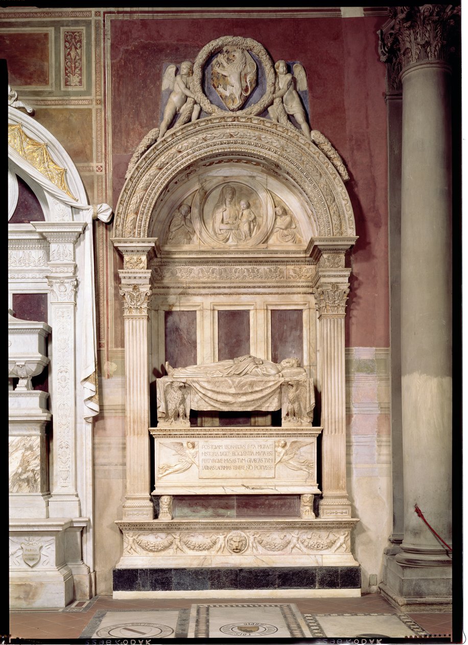 Leonardo Bruni (1369-144) sírja 1446-50 (márvány) alkotó: Bernardo Rossellino