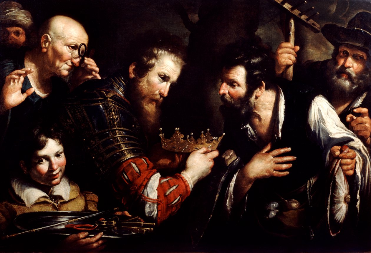 Nagy Sándor Abdolomino által bitorolt trón helyreállítása, 17. század alkotó: Bernardo Strozzi