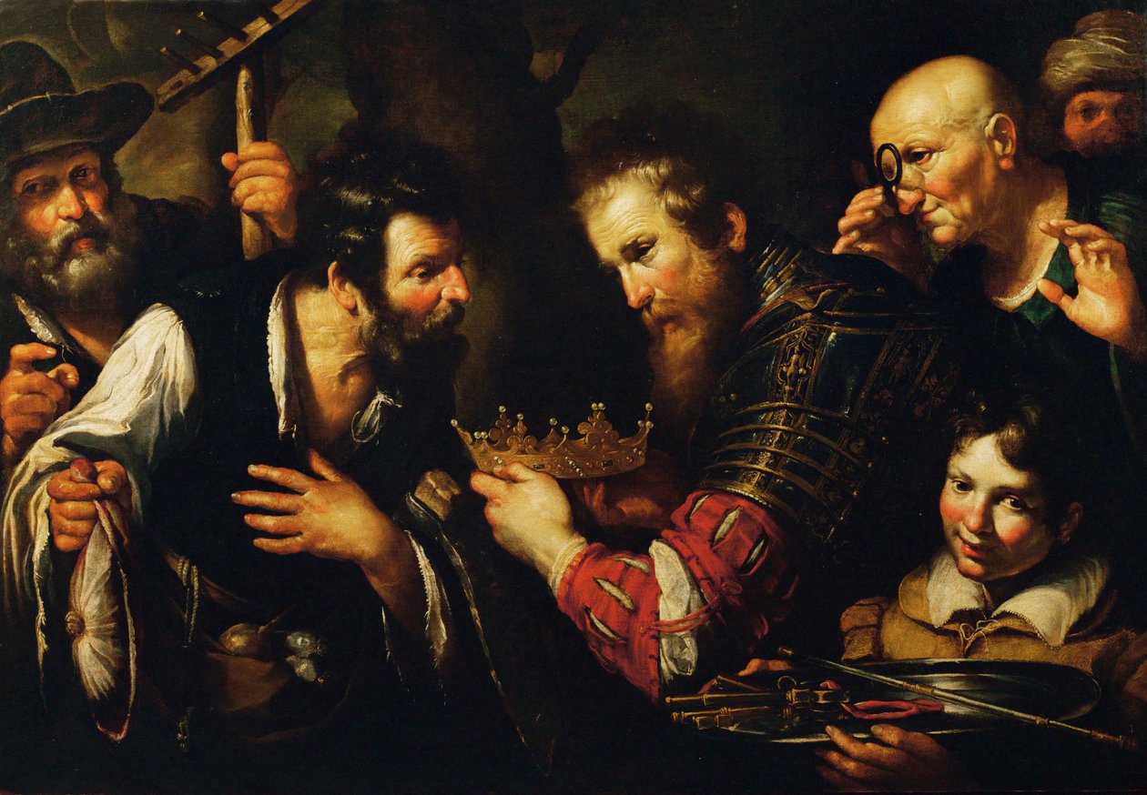 Nagy Sándor egyik követe visszaadja Abdolominusnak a koronát... (festmény, vászon) alkotó: Bernardo Strozzi