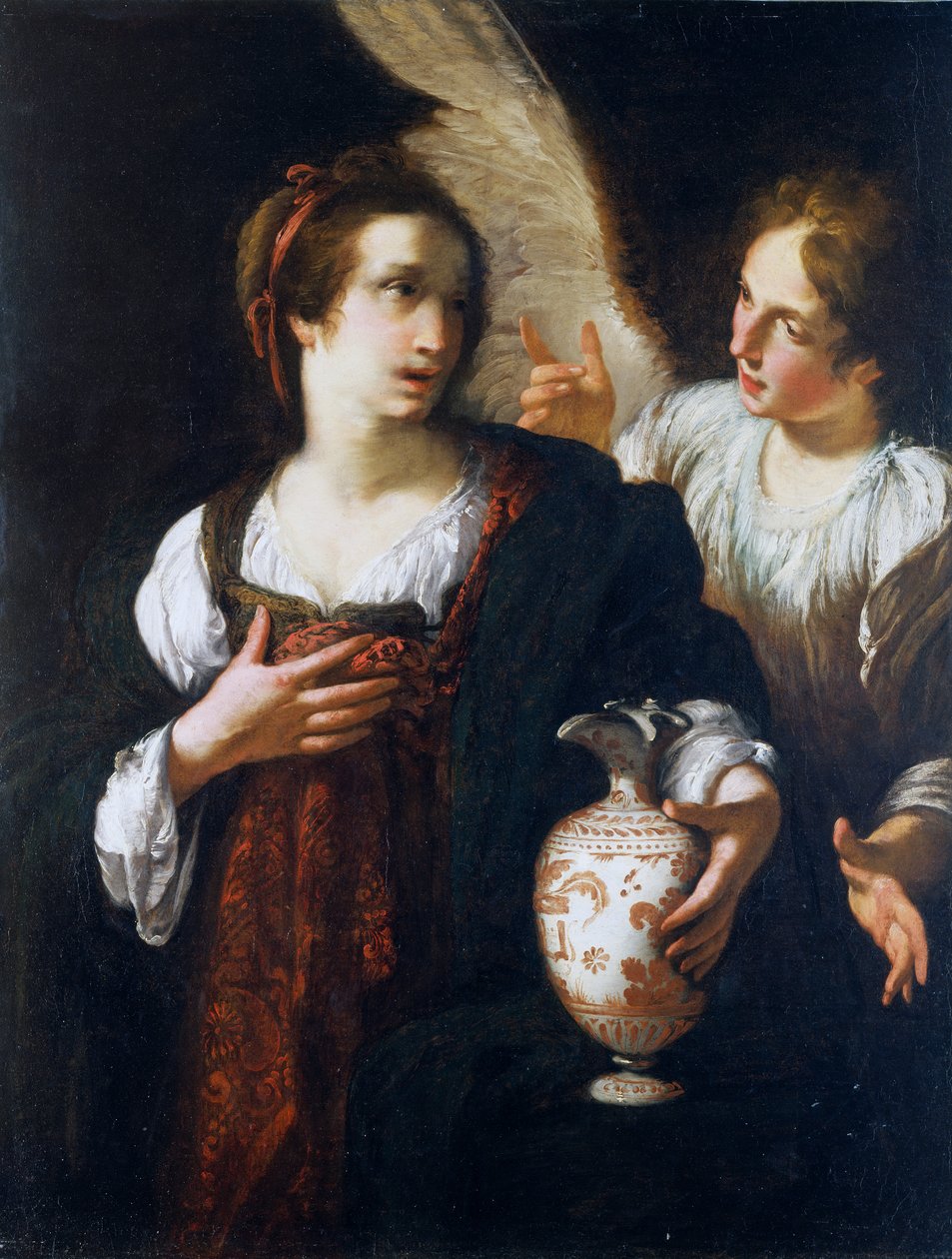 Hágár és az angyal c. 1630 (olaj, vászon) alkotó: Bernardo Strozzi