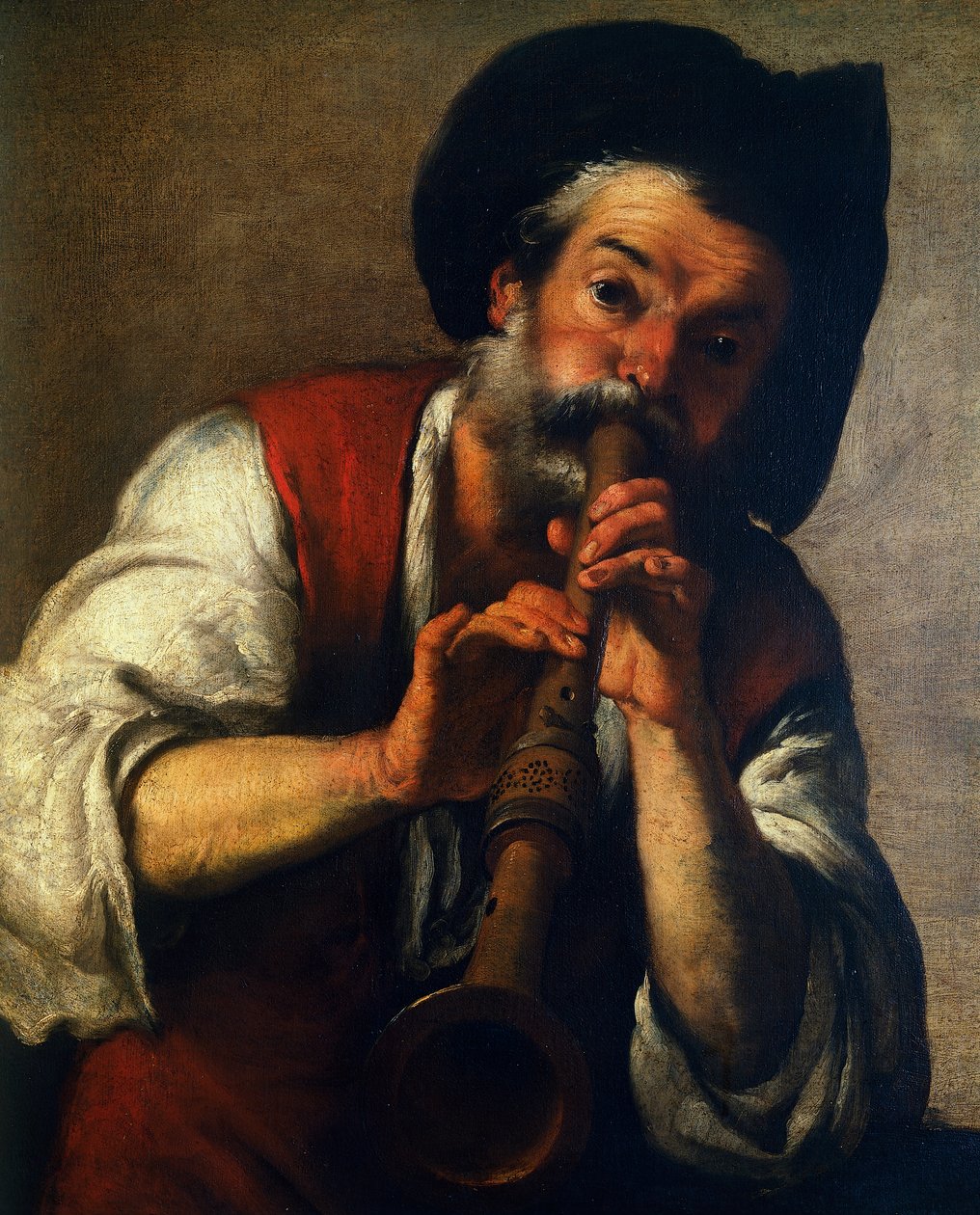 Piper, Bernardo Strozzi (1581-1644), olaj, vászon, 73x61 cm. Olaszország alkotó: Bernardo Strozzi