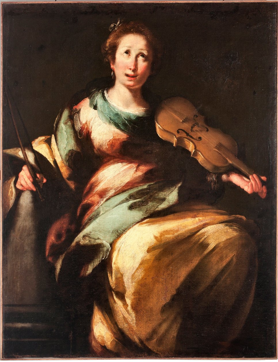 Szent Cecilia vagy „Allegorie de la Musique” (St cecilia vagy a zene allegóriája) ábrázolása Bernardo Strozzi (1581-1644) festménye alkotó: Bernardo Strozzi