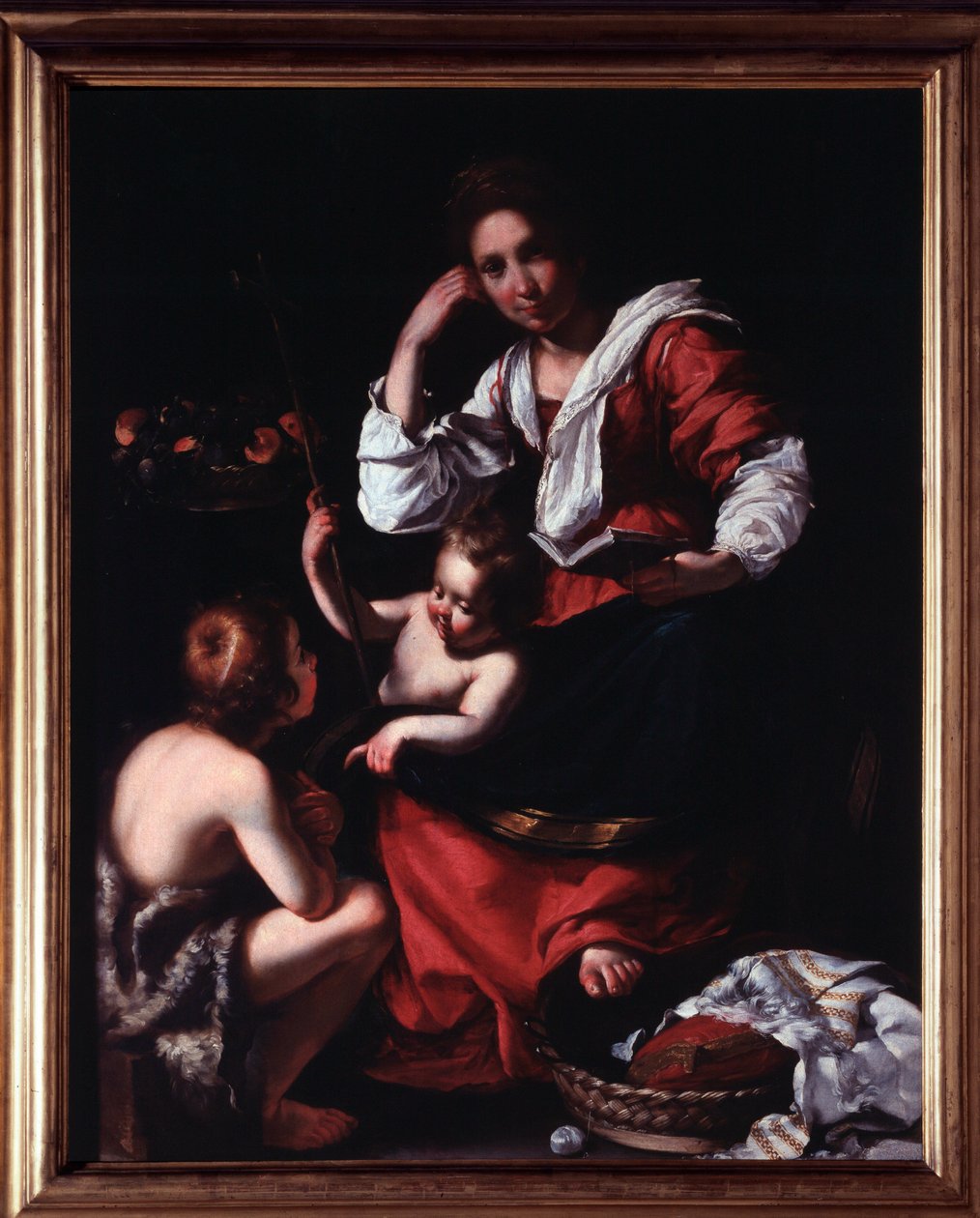 A Szent Család ábrázolása Keresztelő Szent János gyermekével (A szent család Keresztelő Szent Jánossal) Bernardo Strozzi (1581-1644) festménye Genes, Musei di Strada Nuova (ex Palazzo Rosso) Olaszország alkotó: Bernardo Strozzi