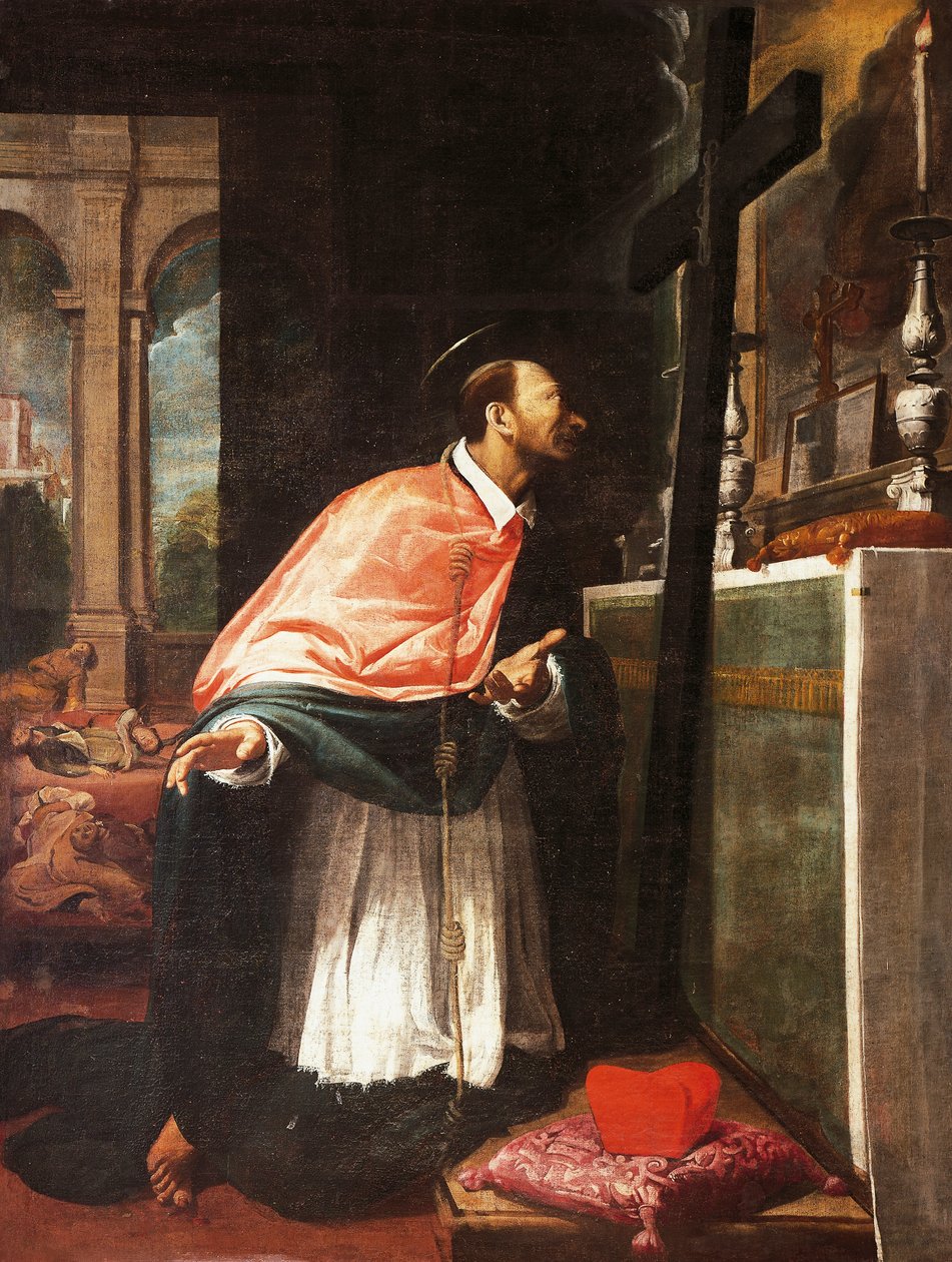 Borromeo Szent Károly, Bernardo Strozzi (1581-1644), Kapucinusok temploma, Sarzana, Olaszország alkotó: Bernardo Strozzi
