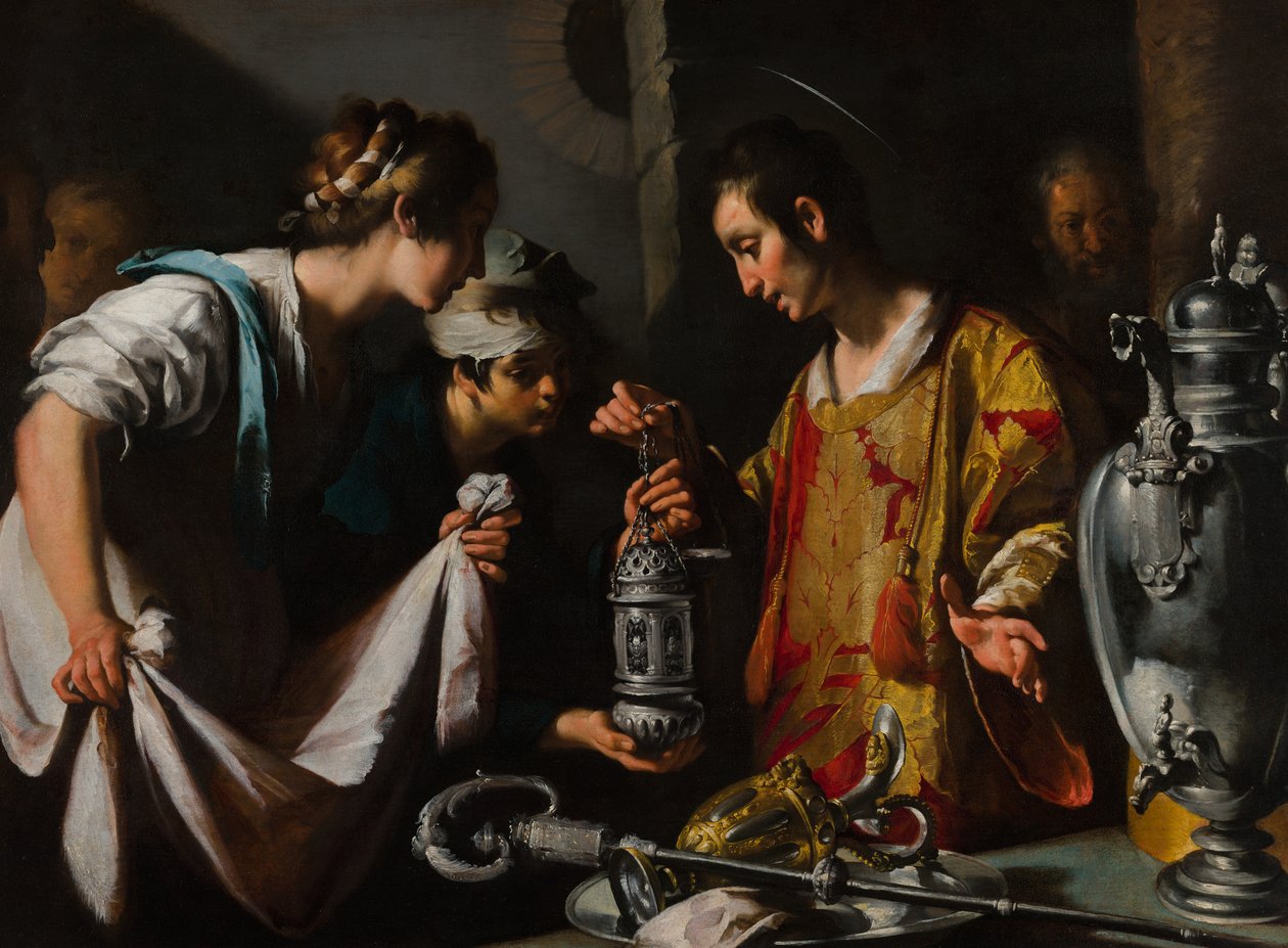 Szent Lőrinc az egyház kincseit osztja szét alkotó: Bernardo Strozzi