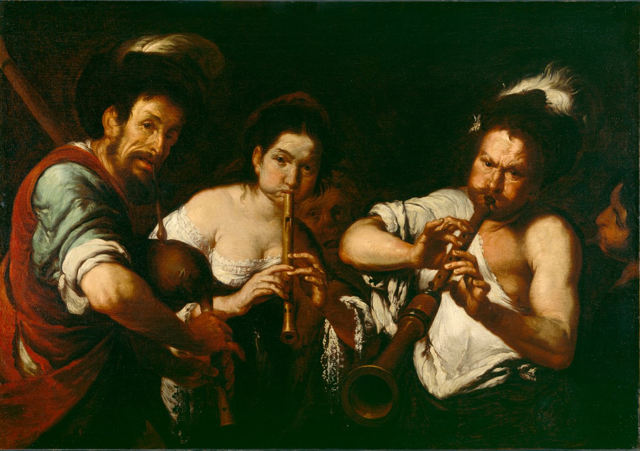 Utcazenészek, 1630 körül alkotó: Bernardo Strozzi