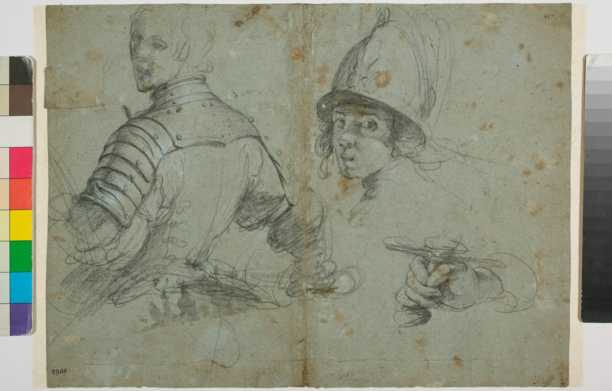 Páncélos fiatalember tanulmánya alkotó: Bernardo Strozzi