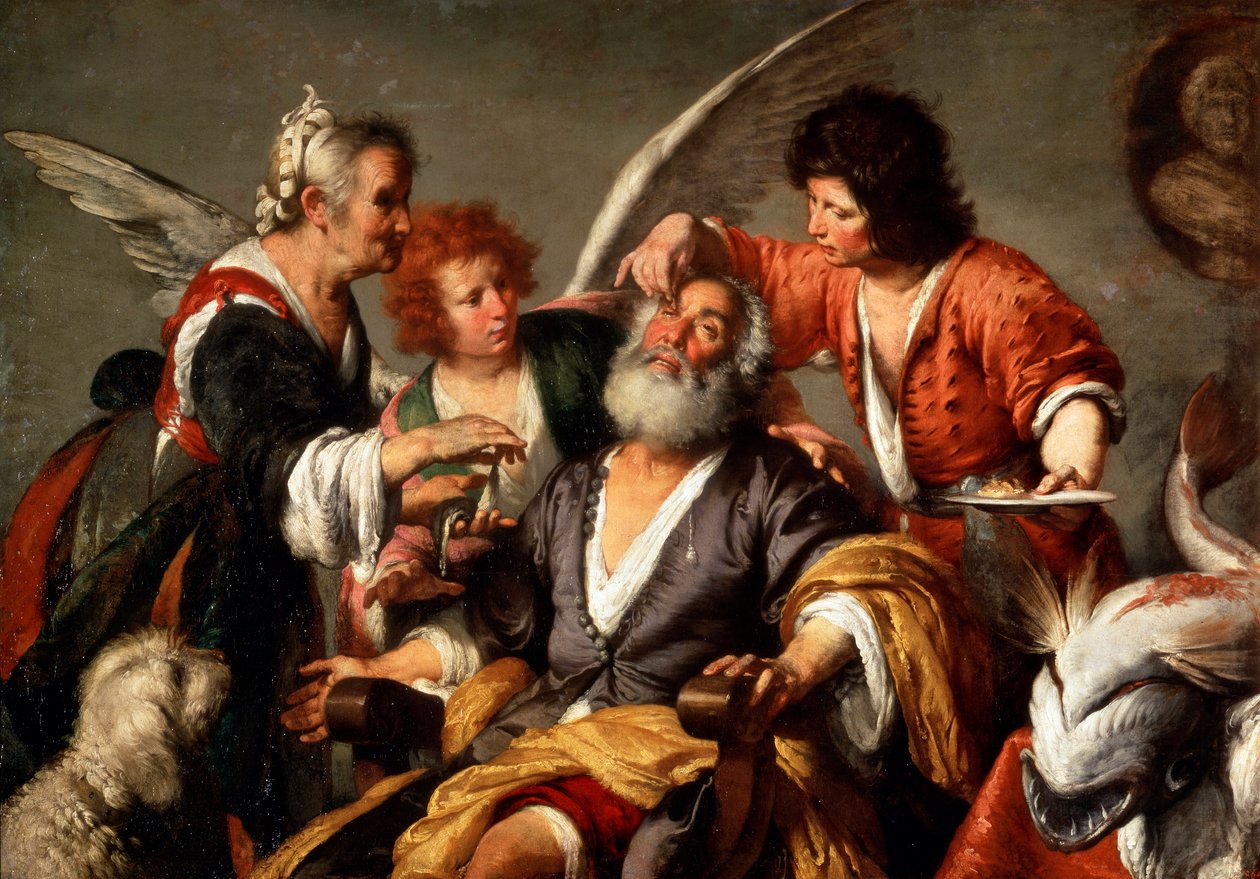 Tóbit gyógyulása, c1635. alkotó: Bernardo Strozzi