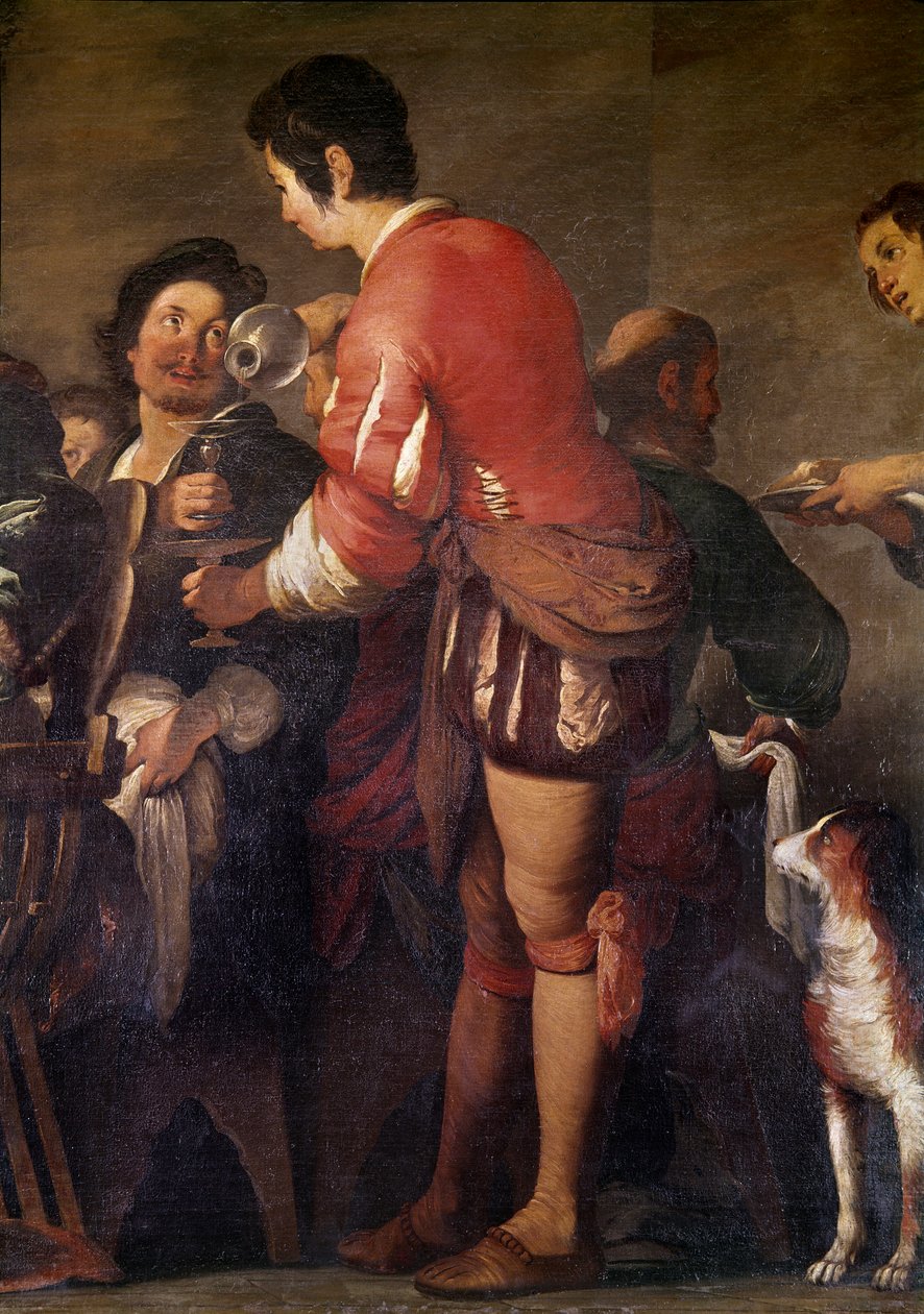 Vacsora Simon farizeus házában. Részlet egy italt felszolgáló szolgáról (olaj, vászon alkotó: Bernardo Strozzi