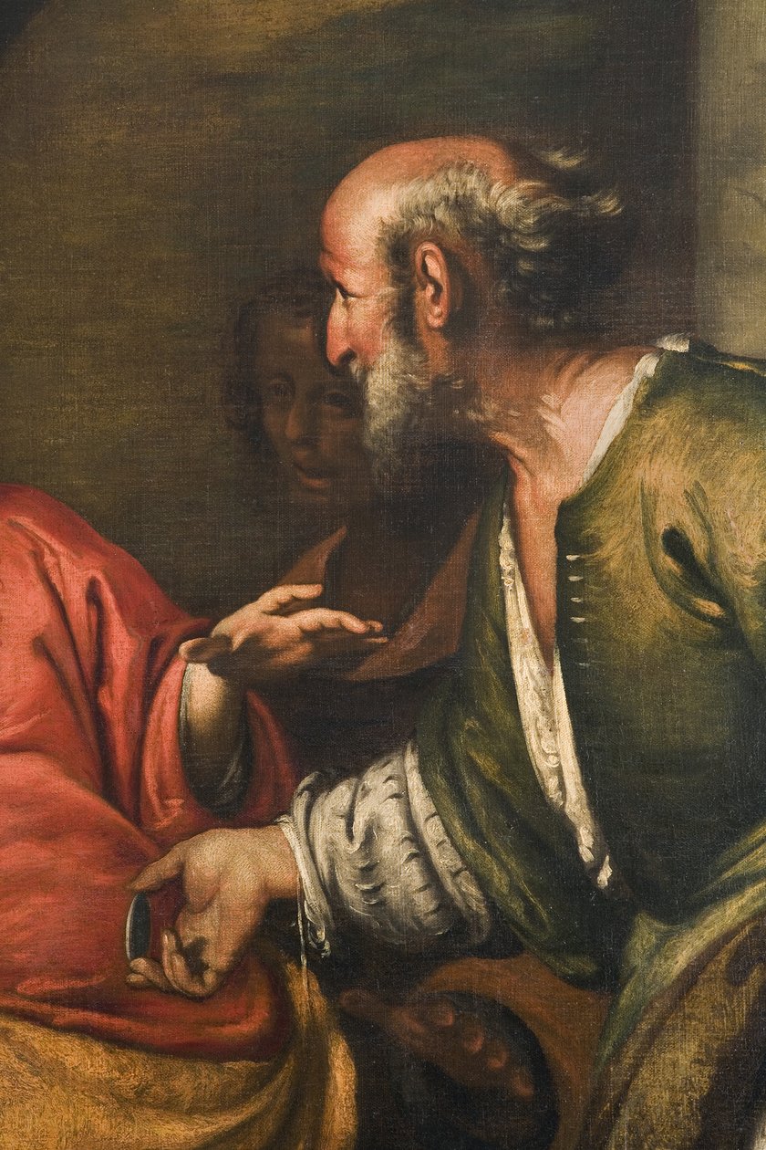 The Tribute Money, 1631 körül, 3496129 részlet alkotó: Bernardo Strozzi