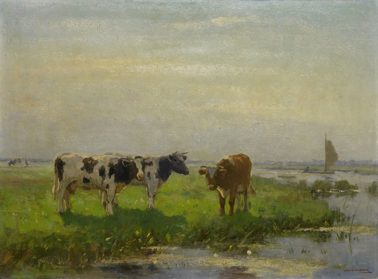 Tehenek a réten alkotó: Bernardus Antonie van Beek