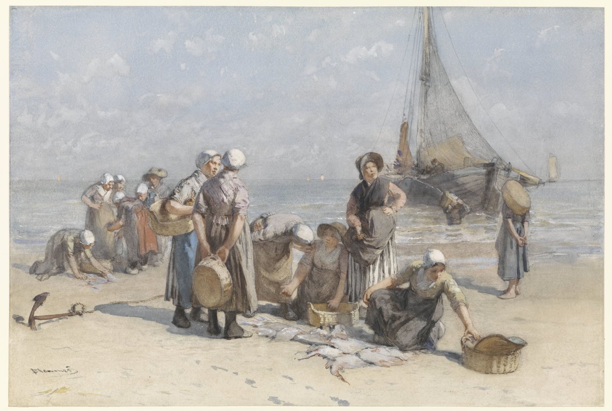 Halasszonyok a scheveningeni tengerparton Halászfeleségek Scheveningen tengerpartján alkotó: Bernardus Johannes Blommers