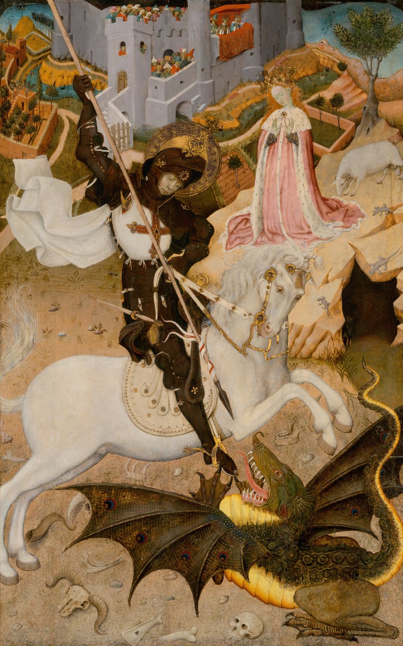 Szent György és a sárkány, 143435. alkotó: Bernat Martorell