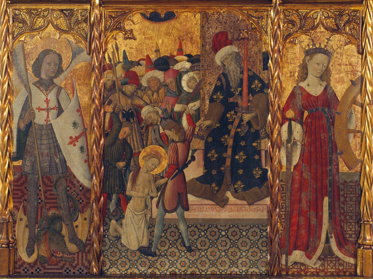 Szent Mihály, Szent Eulália és Szent Katalin mártíromsága, kb 1442-1445 alkotó: Bernat Martorell the Elder