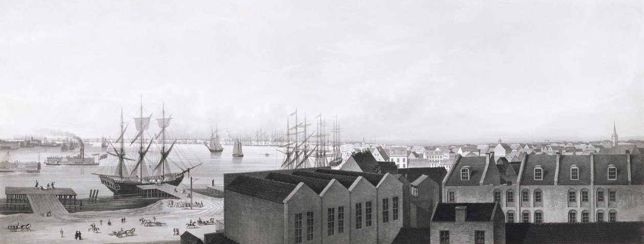 New Orleans képe a Lower Cotton Pressből, 1860 (akvatinta) alkotó: Bernhard J. Dondorf
