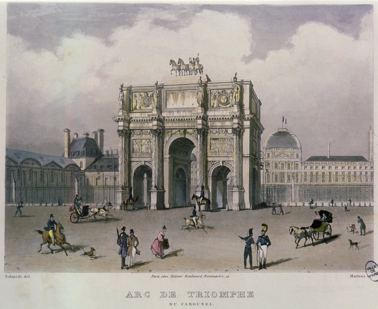 A Carrousel Diadalív, Párizs, 1832 alkotó: Bernhard Schmidt