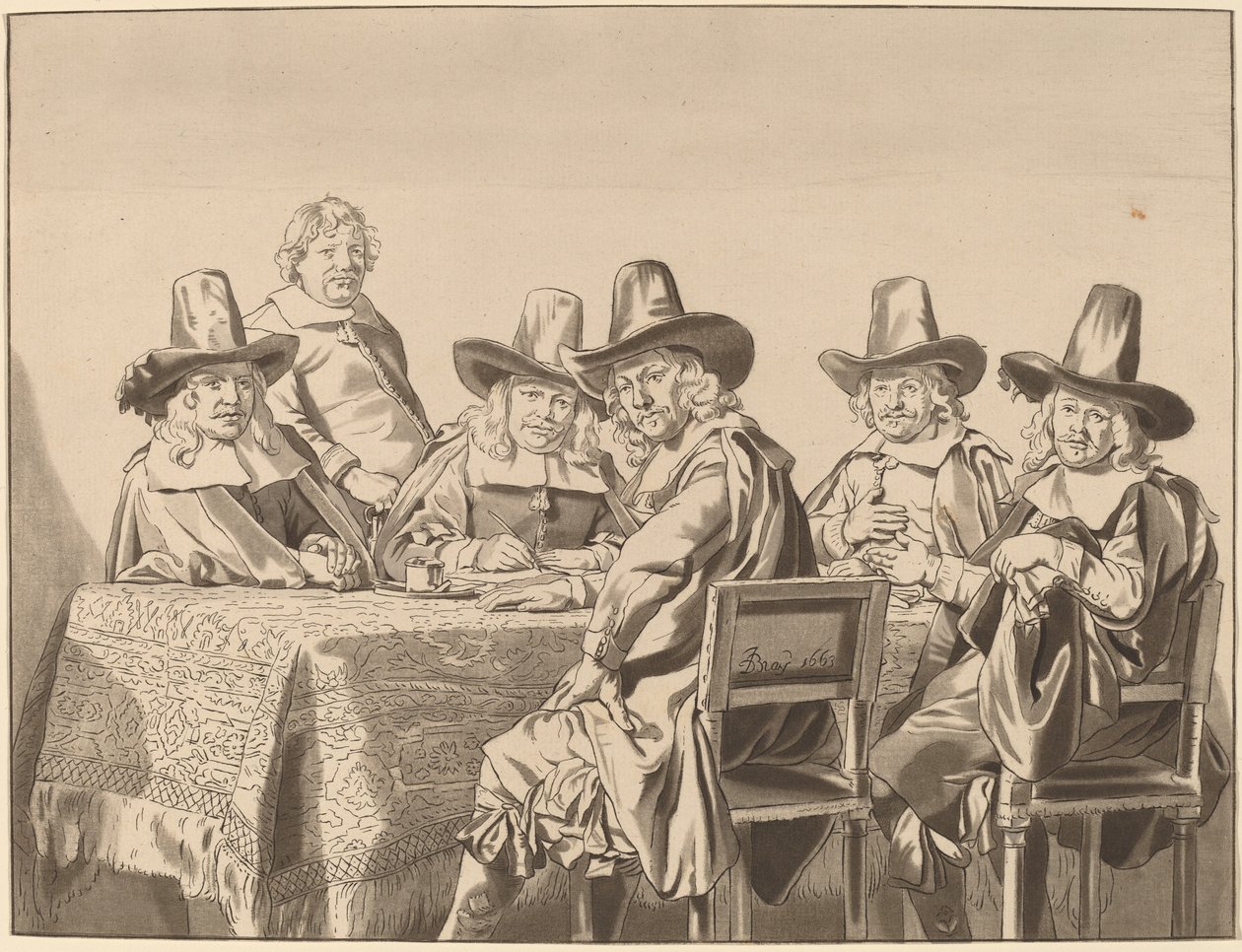 A Haarlemi Árva Menhely igazgatói, 1777, 1786-ban megjelent. alkotó: Bernhard Schreuder