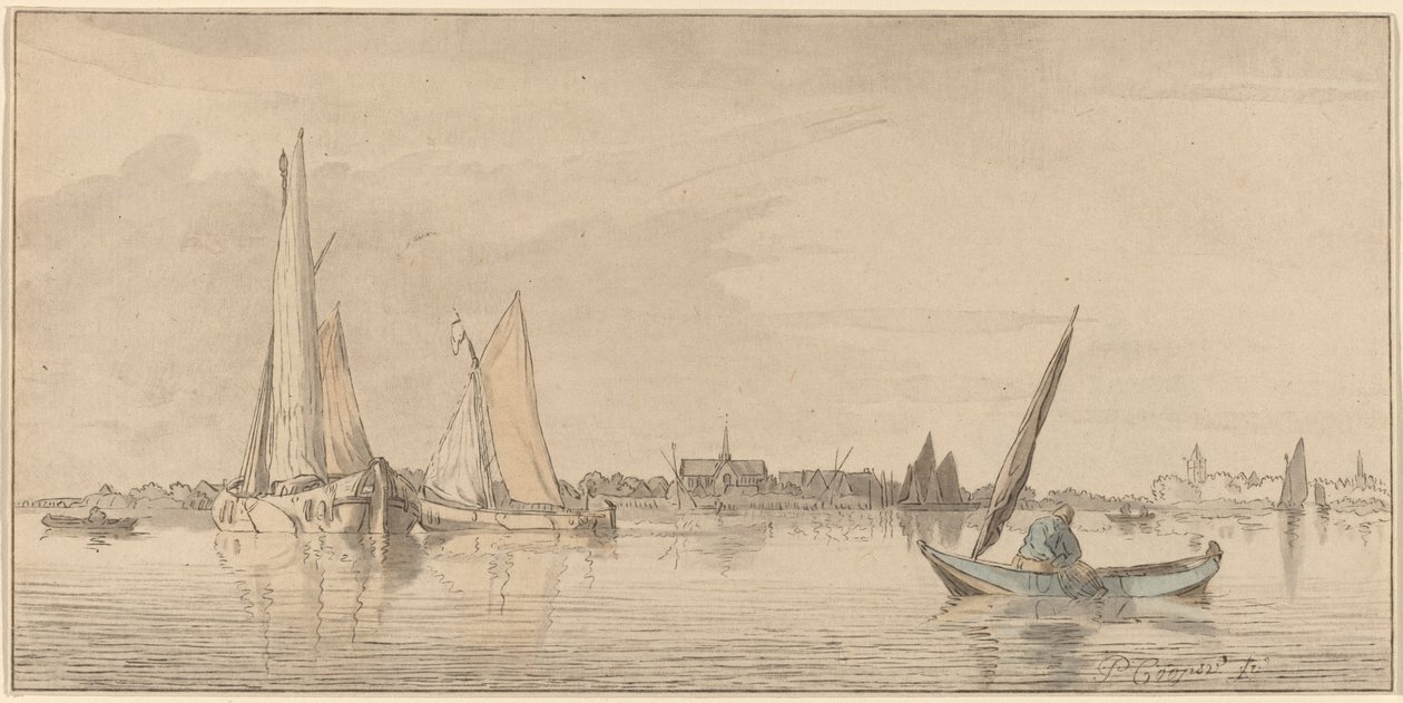 Folyó a várossal, 1775. alkotó: Bernhard Schreuder