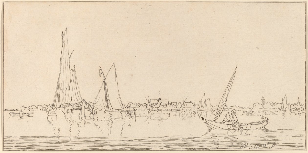 Folyó a várossal, 1775. alkotó: Bernhard Schreuder