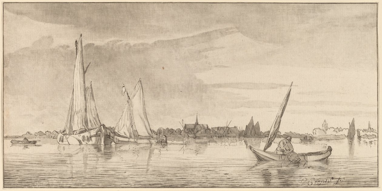 Folyó a várossal, 1775. alkotó: Bernhard Schreuder