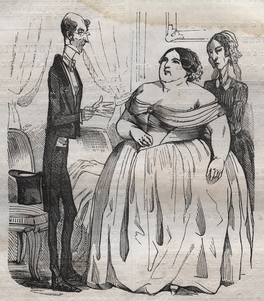 Ínyencek – elhízás és sovány – Jean Anthelme Brillat Savarin (Brillat-Savarin) „La Physiologie du gout” vésése alkotó: Bertall