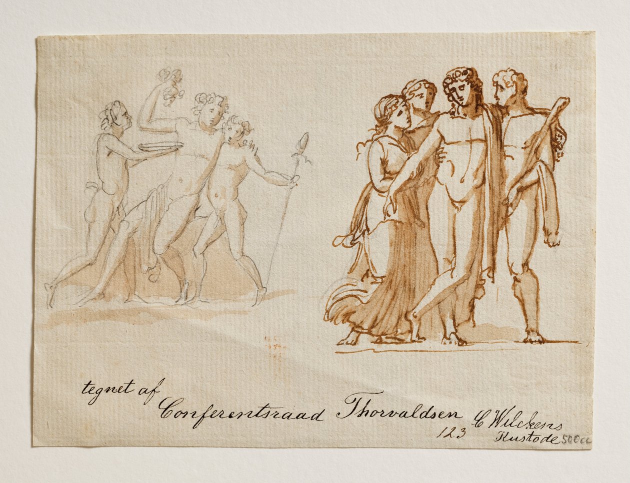 Bacchus és két Faun. Bacchus, Hercules és két nő alkotó: Bertel Thorvaldsen